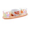 Tabla Aperitivo Bambú Vidrio Porcelana Kaleido 25x10x5,5cm