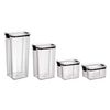 Set Tarros Hermeticos Vidrio Cocco Qd Cocco 0,45l - 0,9l - 1,4l -2l