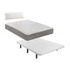 Pack De Base Tapizada Blanca + Colchón Viscoelástico De 135x190 Con 1 Almohada Nordic De 135 Cm - Incluye Montaje