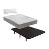 Pack De Base Tapizada Negra + Colchón Viscoelástico De 135x190 Con 1 Almohada Nordic De 135 Cm - Incluye Montaje