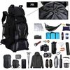 Mochila De Senderismo Para Viajes Montañismo Escalada Camping Trekking 70l Hombres Mujeres Macuto Impermeable Negro