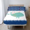 Juego De Sábanas Happyfriday Moshi Moshi Whale Multicolor Cama De 80/90 2 Piezas