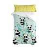 Juego De Funda Nórdica Happyfriday Moshi Moshi Panda Garden Blue Azul Cama De 80/90 2 Piezas