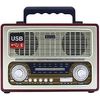 Radio Estéreo Con Bluetooth, Lector De Usb Y Tarjetas De Memoria Sd/tf, Diseño Retro Color Madera (27 X 19 X 12,5 Cm)