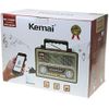 Radio Estéreo Con Bluetooth, Lector De Usb Y Tarjetas De Memoria Sd/tf, Diseño Retro Color Madera (27 X 19 X 12,5 Cm)