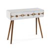 Mueble Recibidor Estrecho Para La Entrada O El Pasillo, Mesa Consola, Blanco Y Marrón, 79x30x90cm