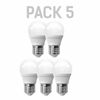 Pack X5 Ledeco Esférica Silver Electronics E27 600lm 7w 3000k