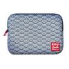 Pack De Funda Para Portátil Y Tablet Hasta 13 Y 14 Pulgadas + Ratón Inalámbrico Rojo Smile Kimono Estampado Japonés Seigaiha Neopreno Azul Y Blanco