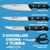 Arcos Juego De Cuchillos | Arcos Cuchillos Cocina | Arcos Cuchillo Juego | Arcos Maitre Cuchillos | 4 Piezas | Chef (215 Mm) + Cuchillo Cocina (150 Mm) + Cuchillo Verduras (100 Mm) + Tijera Cocina