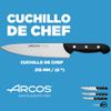 Arcos Juego De Cuchillos | Arcos Cuchillos Cocina | Arcos Cuchillo Juego | Arcos Maitre Cuchillos | 4 Piezas | Chef (215 Mm) + Cuchillo Cocina (150 Mm) + Cuchillo Verduras (100 Mm) + Tijera Cocina