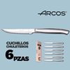 Arcos Juego Cuchillos Carne | 6 Piezas | Cuchillos Carne Arcos | Cuchillo Chuleteros | Cubiertos Acero Inoxidable | Hoja 110 Mm | Mango Redondo Y Forma Ovalada | Monobock | Caja Envase Ecológico