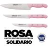 Arcos Juego Cuchillos Cocina Rosa | 3 Pz | Cuchillo Chef | Cuchillo Verduras | Cuchillo De Pelar | Set Cuchillos Cocina Rosa | Cuchillos Arcos Rosa | Edicion Limitada | Solidaria