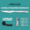 Arcos Juego Cuchillos Carne | 6 Piezas | Cuchillo Chuleteros | Hoja 110 Mm | Monoblock | Cuchillo En 1 Sola Pieza | Cuchillos Carne Arcos | Cubiertos Acero Inoxidable | Caja Envase Ecológico