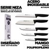 Arcos Juego Cuchillos Cocina Profesionales| Cuchillos Cocina Profesional | 5 Pzas | Cuchillos Acero Inoxidable Arcos | Mango Negro | Utensilios De Cocina | Cuchillo Japones Santoku | Lavavajillas