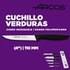 Arcos Juego Cuchillos Cocina Profesionales| Cuchillos Cocina Profesional | 5 Pzas | Cuchillos Acero Inoxidable Arcos | Mango Negro | Utensilios De Cocina | Cuchillo Japones Santoku | Lavavajillas