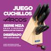 Arcos Juego Cuchillos Cocina Y Afilador Arcos | Cuchillos Cocina Profesional | 7 Pzas | Cuchillos Acero Inoxidable Arcos | Taco Madera | Serie Niza | Uso Cotidiano | Apto Lavavajillas