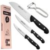 Arcos Juego De Cuchillos | Cuchillo Japones Arcos | Cuchillo Profesional | 4 Piezas | Cuchillo Verduras 100 Mm + Cuchillo Cocina 150 Mm + Cuchillo Santoku Con Alveolos 170 Mm + Pelador De Patatas