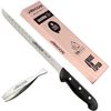 Arcos Jamonero Profesional Alveolos | Incluye Pinza Para Jamón | Cuchillo Jamonero Arcos | Cuchillo Jamonero Alveolos Arcos | Cuchillos Arcos Profesional| Acero Inoxidable Nitrum 240 Mm