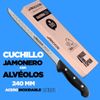 Arcos Jamonero Profesional Alveolos | Incluye Pinza Para Jamón | Cuchillo Jamonero Arcos | Cuchillo Jamonero Alveolos Arcos | Cuchillos Arcos Profesional| Acero Inoxidable Nitrum 240 Mm