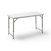 Mesa Plegable Ajustable De Acero/hdpe 120x60x58/74cm Folding 120 Kitgarden Blanco