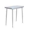 Mesa Cocina Plegable, Mesa Auxiliar Estructura Metal Y Tapa Superior De Madera, Color Blanco, 79x79 Cm