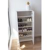 Zapatero Librería De Dos Puertas, Madera, Zapatero Puertas De Libro Mueble Auxiliar, Medidas: 60cms Ancho, 24,5cms Profundo, 124cms Alto (blanco)