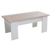 Dupi Mesa De Centro Elevable Aitana, Mesita Auxiliar De Salón Y Comedor. Medidas: 100 Cm Ancho X 48 Cm Fondo X 43-57 Cm Alto. (blanco/taupe)