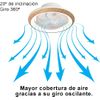 Ventilador Plafón De Techo Con Luz Led Giratorio, Función Oscilante 360º. 6 Velocidades, Color De Luz Regulable. Mando A Distancia. (blanco)