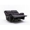 Sillón Relax Electrico Reclinable Boston Tela Negro Calor Lumbar Masaje Vibración Mando A Distancia Usb 3.0 Tela Microfibra