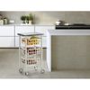 Carrito De Cocina, Carrito Auxiliar Fifty-fifty,acero Lacado - Acero Inoxidable,blanco Inox