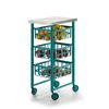 Carrito De Cocina, Carrito Auxiliar Fifty-fifty,acero Lacado - Acero Inoxidable,turquesa - Inox