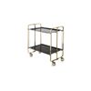 Carrito Auxiliar Con Ruedas Bauhaus, Armazón Baño De Oro, 2 Bandejas,,negro