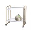 Carrito Auxiliar Con Ruedas Bauhaus  Armazón Metálico Color Arena, 2 Bandejas,,blanco