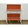 Carrito Auxiliar Con Ruedas Bauhaus  Armazón Metálico Color Blanco, 2 Bandejas,,rayas Anaranjadas