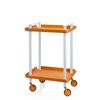 Carrito Auxiliar Leky, Armazón Gris, 2 Estantes. Multifuncional, Práctico Y Decorativo,acero,naranja