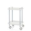 Carrito Auxiliar Leky, Armazón Gris, 2 Estantes. Multifuncional, Práctico Y Decorativo,acero,blanco