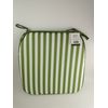 Cojin A Rallas Silla 38x38x2,5cm. Verde/blanco.