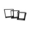 Set De 3 Estantes Negro Cubo