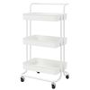 Camarera Carrito Cocina, Carro Blanco Con Ruedas 42x38x84 Cm