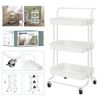 Camarera Carrito Cocina, Carro Blanco Con Ruedas 42x38x84 Cm