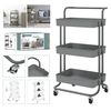 Camarera Carrito Cocina, Carro Gris Claro Con Ruedas 42x38x84 Cm