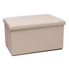 Puff Ottoman Polyester Crema 76 X 38 X 38 Cm