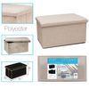 Puff Ottoman Polyester Crema 76 X 38 X 38 Cm