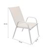 Set De 2 Sillas De Jardín Apilables - Asiento En Metal Y Tela Para Exteriores - Ideal Para Jardín, Balcón O Terraza - Blanco/blanco