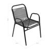 Conjunto De 2 Sillas Apilables De Jardín - 59x76x53 Cm - Asiento En Metal Y Polietileno Para Exteriores - Negro