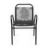 Conjunto De 2 Sillas Apilables De Jardín - 59x76x53 Cm - Asiento En Metal Y Polietileno Para Exteriores - Negro