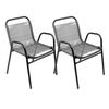 Conjunto De 2 Sillas Apilables De Jardín - 59x76x53 Cm - Asiento En Metal Y Polietileno Para Exteriores - Gris