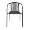 Conjunto De 2 Sillas Apilable De Jardín - 63x75x54 Cm - Asiento En Metal Y Polietileno Para Exteriores - Negro