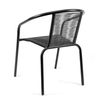 Conjunto De 2 Sillas Apilable De Jardín - 63x75x54 Cm - Asiento En Metal Y Polietileno Para Exteriores - Negro