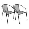 Conjunto De 2 Sillas Apilables De Jardín - 63x75x54 Cm - Asiento En Metal Y Polietileno Para Exteriores - Gris